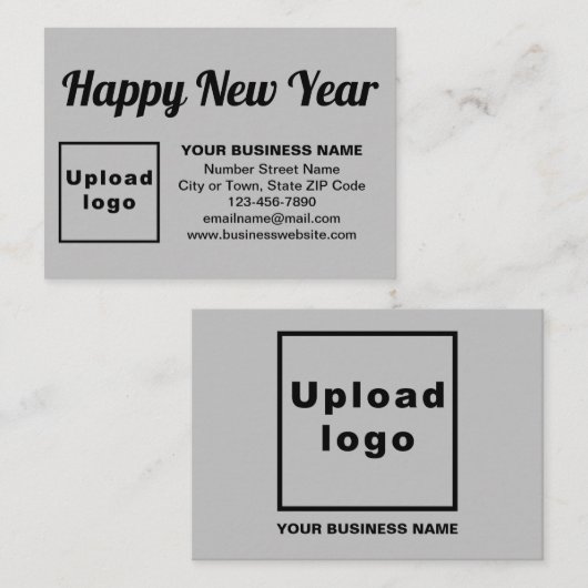 Zakelijke nieuwjaarsgroet op Grey Enclosure Kaart (Voorkant / Achterkant)