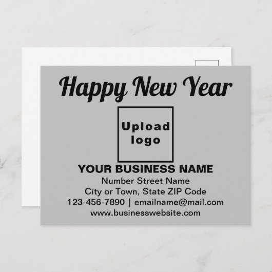 Zakelijke nieuwjaarsgroet op grijs Briefkaart (Voorkant / Achterkant)