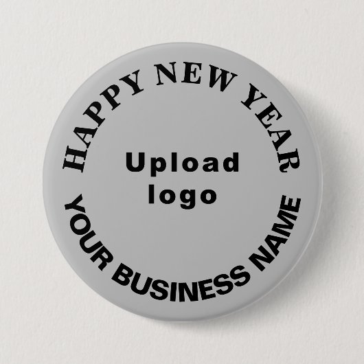 Zakelijke Nieuwjaarsgroet op Grijze Ronde Button (Voorkant)