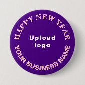 Zakelijke nieuwjaarsgroet op Paarse ronde Button (Voorkant)