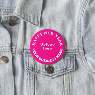 Zakelijke nieuwjaarsgroet op roze ronde Button