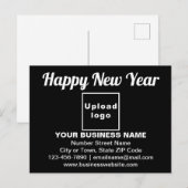 Zakelijke nieuwjaarsgroet op zwart Briefkaart (Voorkant / Achterkant)