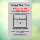 Zakelijke Nieuwjaarsuitverkoop op grijze raamfolie Raamsticker (Vel 3)