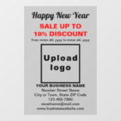 Zakelijke Nieuwjaarsuitverkoop op grijze raamfolie Raamsticker (Vel)