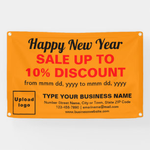 Zakelijke Nieuwjaarsuitverkoop op Oranje Kleur Rec Spandoek