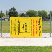 Zakelijke nieuwjaarsverkoop op gele banner (Insitu)