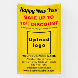 Zakelijke nieuwjaarsverkoop op gele banner