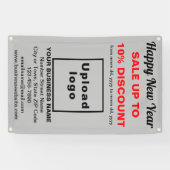 Zakelijke nieuwjaarsverkoop op grijze banner (Horizontaal)