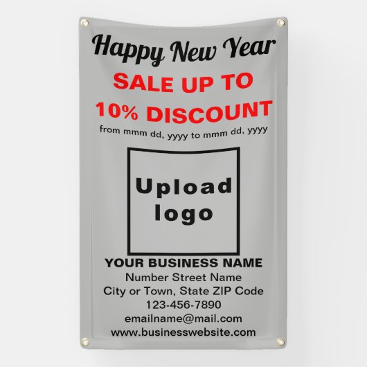 Zakelijke nieuwjaarsverkoop op grijze banner (Verticaal)