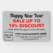Zakelijke nieuwjaarsverkoop op grijze rechthoekige spandoek (Horizontaal)