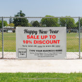 Zakelijke nieuwjaarsverkoop op grijze rechthoekige spandoek (Insitu)