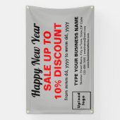 Zakelijke nieuwjaarsverkoop op grijze rechthoekige spandoek (Verticaal)