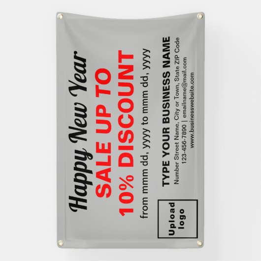 Zakelijke nieuwjaarsverkoop op grijze rechthoekige spandoek (Verticaal)