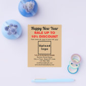 Zakelijke nieuwjaarsverkoop op lichtbruine flyer (Enkel)