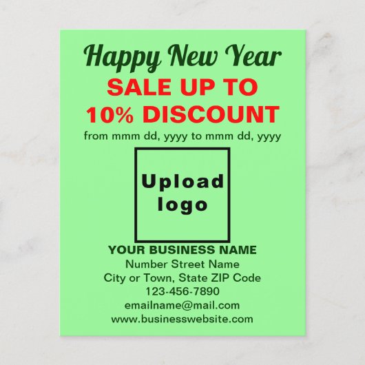 Zakelijke nieuwjaarsverkoop op Light Green Flyer (Voorkant)