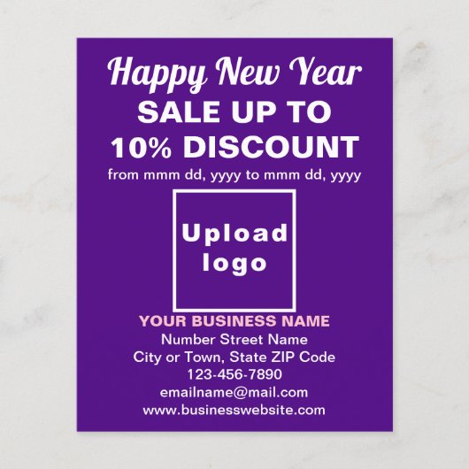 Zakelijke nieuwjaarsverkoop op Paarse Flyer (Voorkant)
