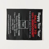 Zakelijke nieuwjaarsverkoop op zwart tapijt wandkleed (Voorkant (horizontaal))