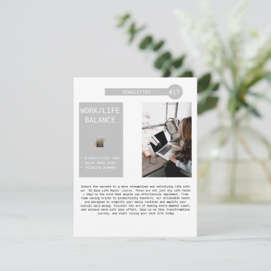 Zakelijke nieuwsbrief e-maillijst promotioneel aankondiging (Staand voorkant)