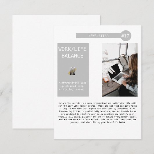 Zakelijke nieuwsbrief e-maillijst promotioneel aankondiging (Voorkant / Achterkant)