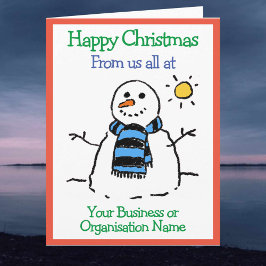 Zakelijke of Organisatie Sneeuwman Ontwerp Kerstmi Kaart