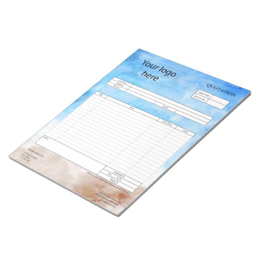 Zakelijke offertes, facturen of verkoopbonnen opst notitieblok (Schuin)