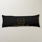 Zakelijke onderneming logo zwart goud lichaamskussen (Achterkant)