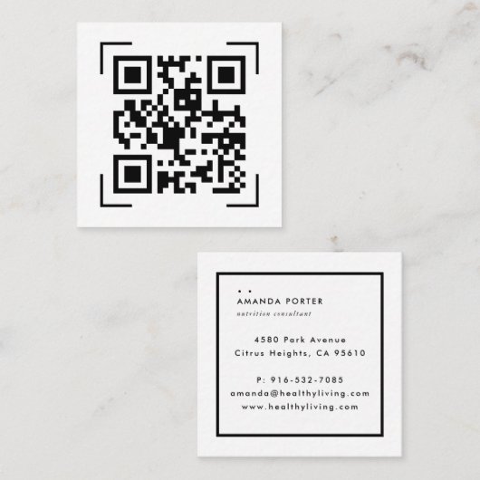 Zakelijke onderneming | Minimale kwaliteitscontrol Vierkante Visitekaartje (Voorkant / Achterkant)