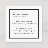 Zakelijke onderneming | Minimale kwaliteitscontrol Vierkante Visitekaartje (Achterkant)