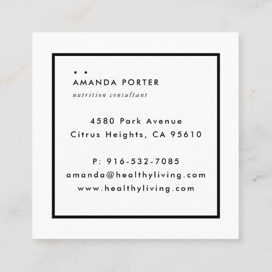 Zakelijke onderneming | Minimale kwaliteitscontrol Vierkante Visitekaartje (Achterkant)