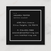 Zakelijke onderneming | Minimale kwaliteitscontrol Vierkante Visitekaartje (Achterkant)