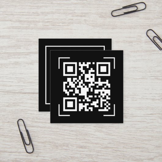 Zakelijke Onderneming | QR Code Scan Minimalistisc Vierkante Visitekaartje (Voorkant / Achterkant in situ)
