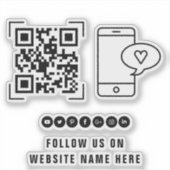 Zakelijke onderneming | Volg ons QR-code scan Sticker (Voorkant)