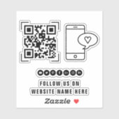Zakelijke onderneming | Volg ons QR-code scan Sticker (Vel)