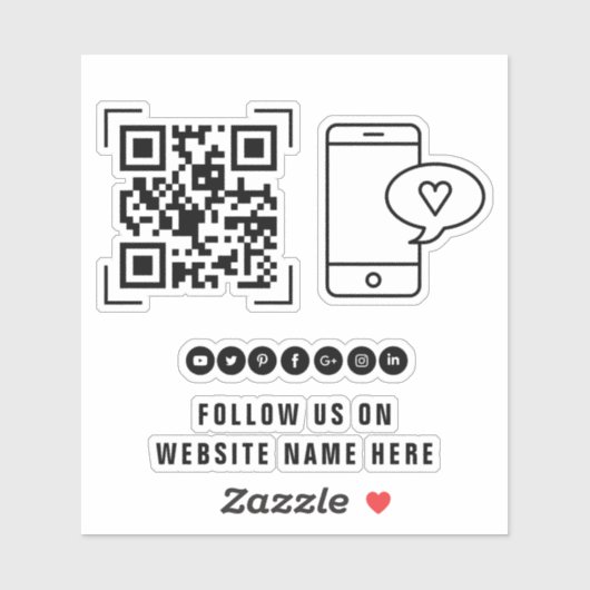 Zakelijke onderneming | Volg ons QR-code scan Sticker (Vel)