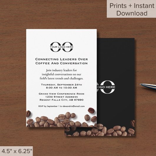 Zakelijke ontbijtuitnodiging met Logo Kaart