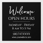 Zakelijke ontvangst en openingstijden raamsticker (Vel)