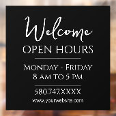 Zakelijke ontvangst en openingstijden raamsticker (Vel 2)