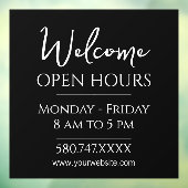 Zakelijke ontvangst en openingstijden raamsticker (Vel 3)