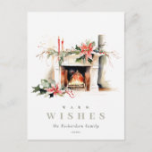 Zakelijke open haard Warm Kerst Corporate Logo Feestdagenkaart (Voorkant)