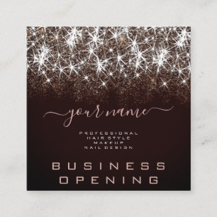Zakelijke opening Luminous Glitter Professional Vierkante Visitekaartje