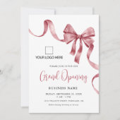 Zakelijke opening Modern Ribbon Logo Kaart (Voorkant)