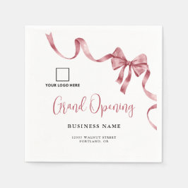 Zakelijke opening Modern Ribbon Logo Servet