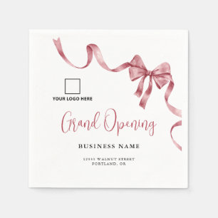 Zakelijke opening Modern Ribbon Logo Servet
