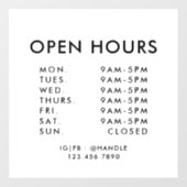 Zakelijke Openingstijden Eenvoudig Professioneel Raamsticker (Vel)