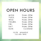 Zakelijke Openingstijden Eenvoudig Professioneel Raamsticker (Vel 3)