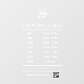 Zakelijke openingstijden logo en qr code raamsticker (Vel)