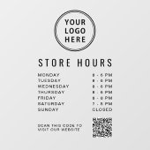 Zakelijke openingstijden Logo QR Code Raamsticker (Vel)