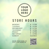 Zakelijke openingstijden Logo QR Code Raamsticker (Vel 3)