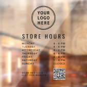 Zakelijke openingstijden Logo QR Code Raamsticker (Vel 2)