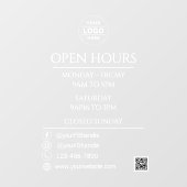 Zakelijke openingstijden QR Code White Logo Raamsticker (Vel)